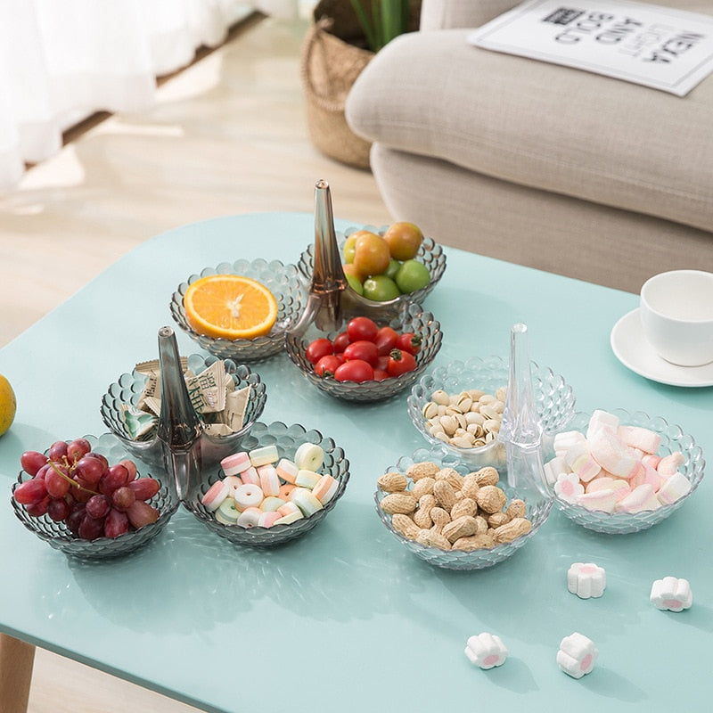 Stackable Multi-Tier Snack Tray for Coffee Table Serving