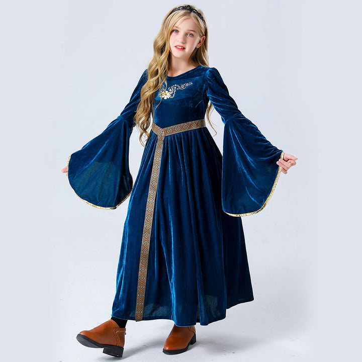 Medieval Renaissance Costume Dress for Regal Stage Drama