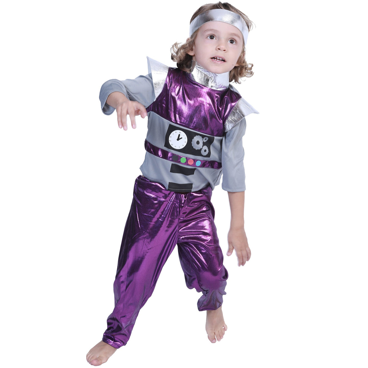Purple Alien Robot Family Costumes for Stage Shows
