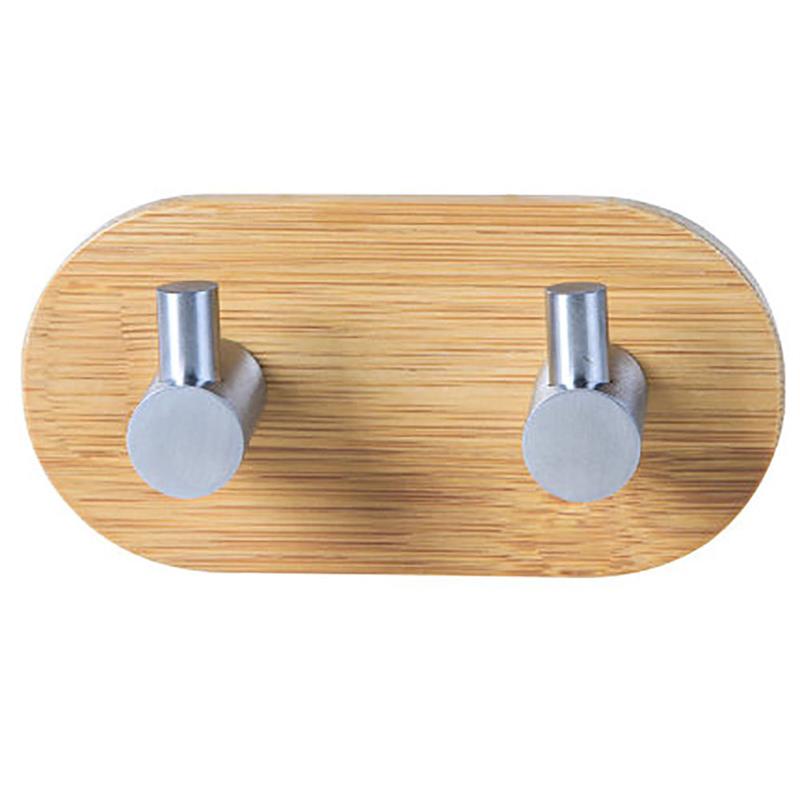 Stainless Steel Bamboo Wall Hook Rack, Three Hooks