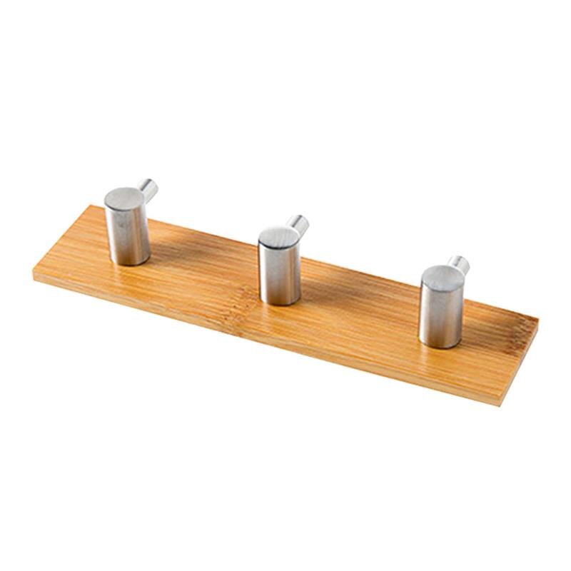 Stainless Steel Bamboo Wall Hook Rack, Three Hooks