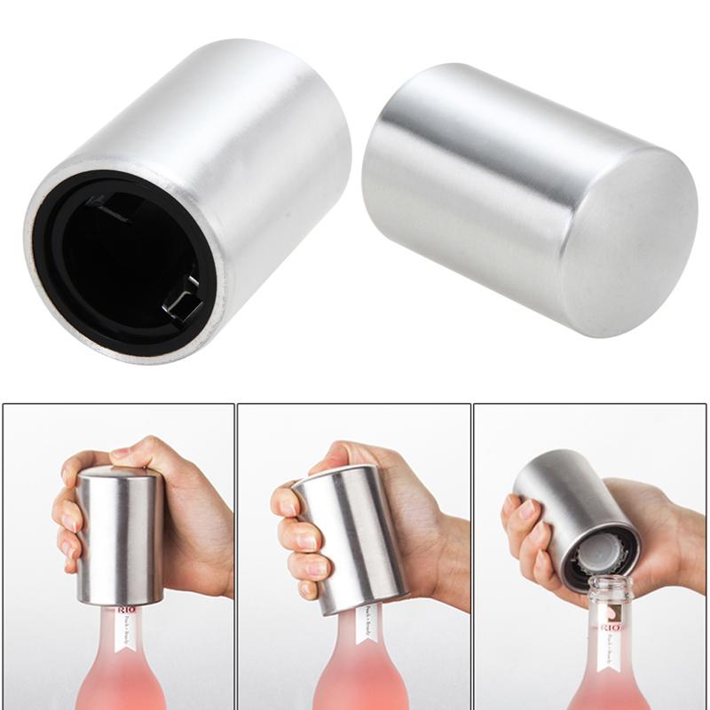 Magnetic Stainless Steel Bottle Opener with Cap Catcher