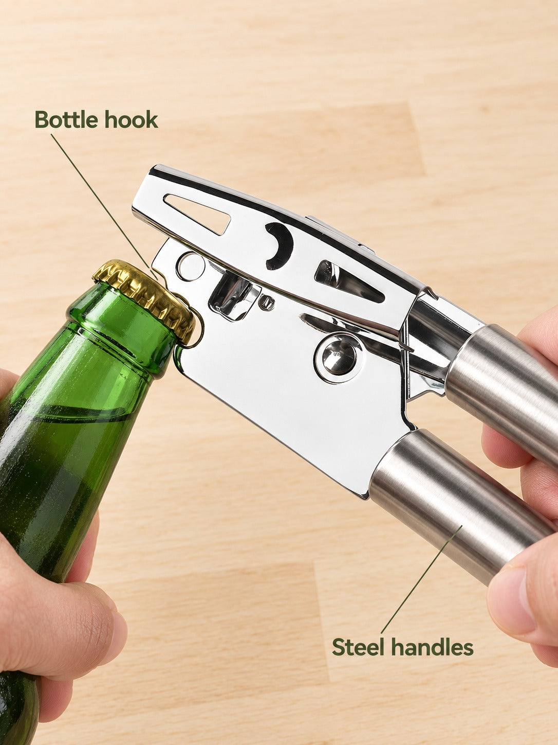 Stainless Steel Can Opener & Bottle Opener Multitool