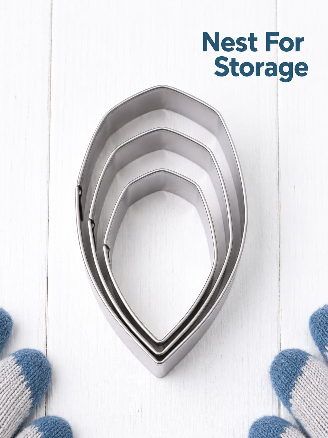 Stainless Steel Carnation Cookie Cutter Set, 3 Piece