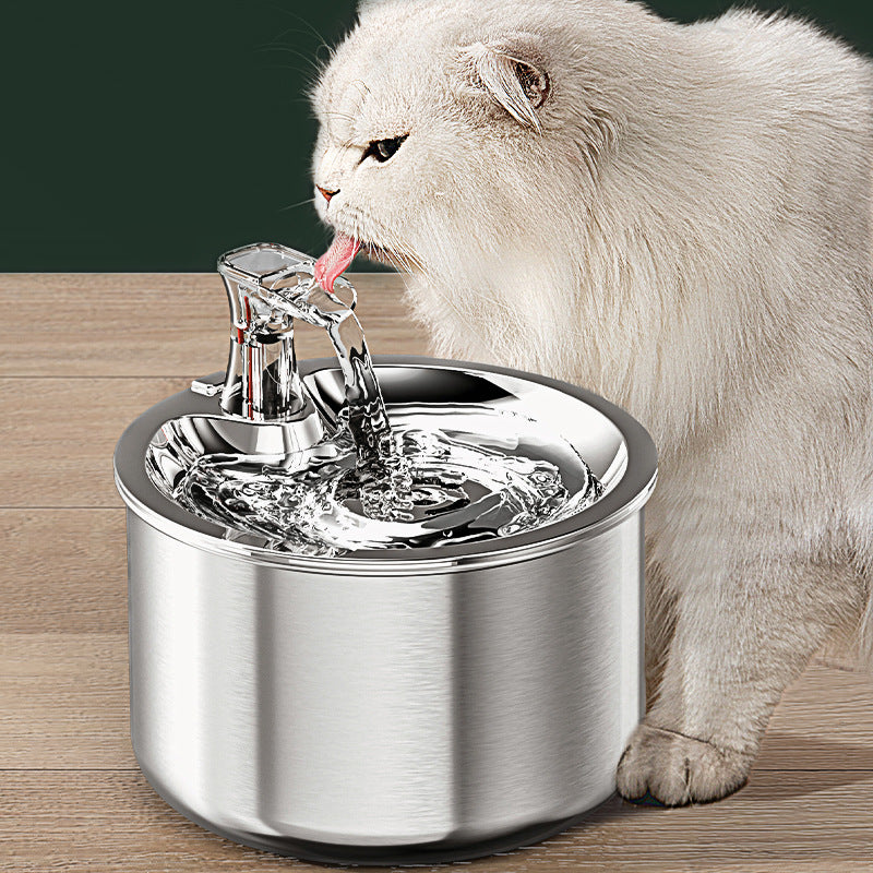 Stainless Steel Cat Water Fountain With Smart Filtration