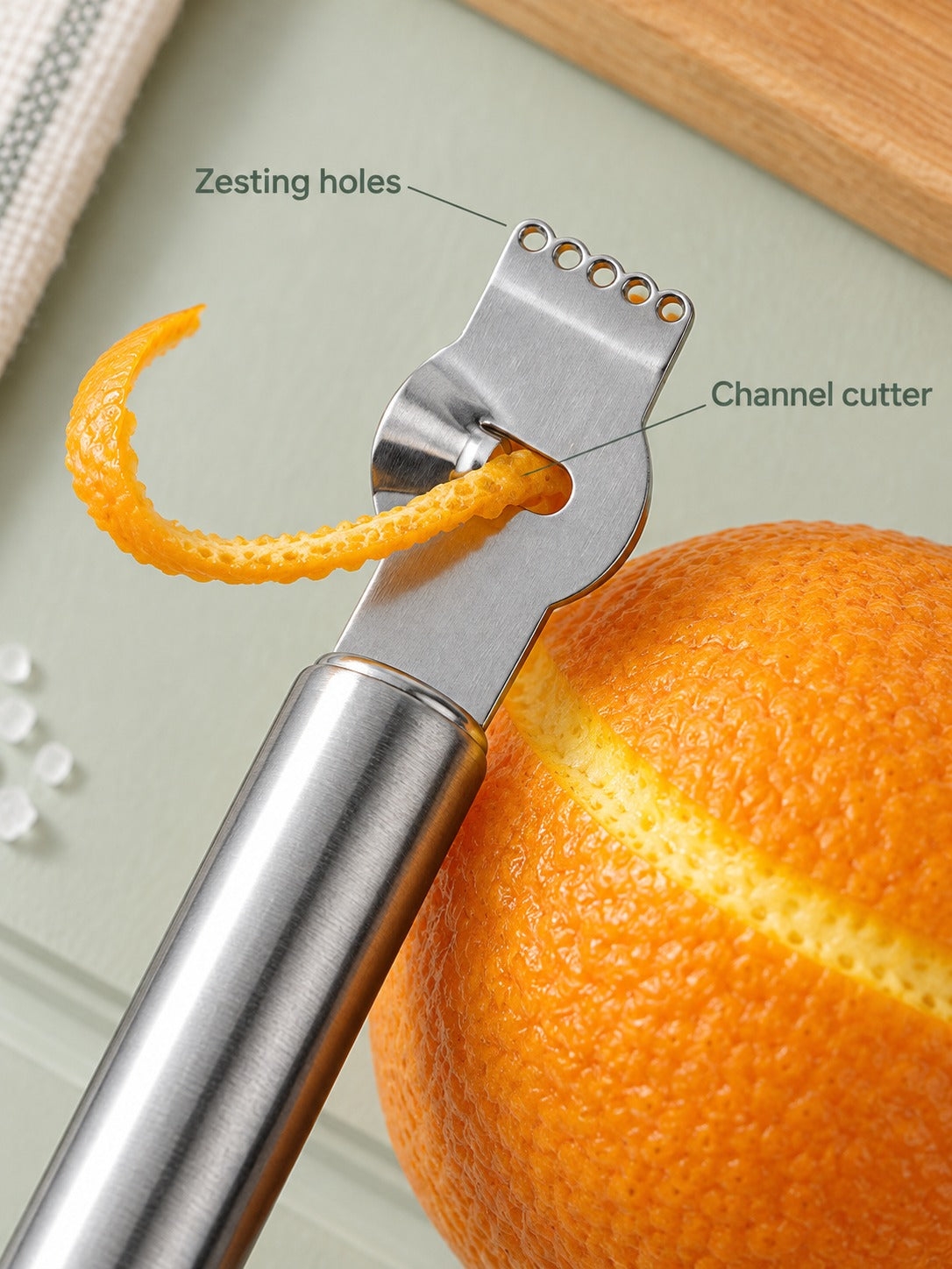 Stainless Steel Citrus Zester and Peeler for Lemons