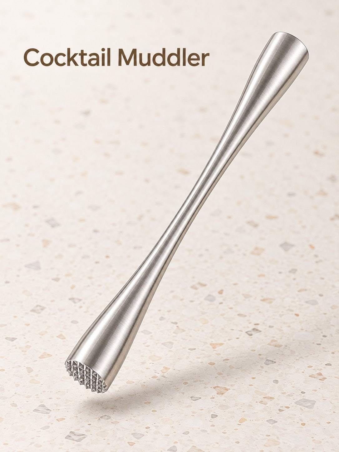 Stainless Steel Cocktail Muddler with Crushing Teeth