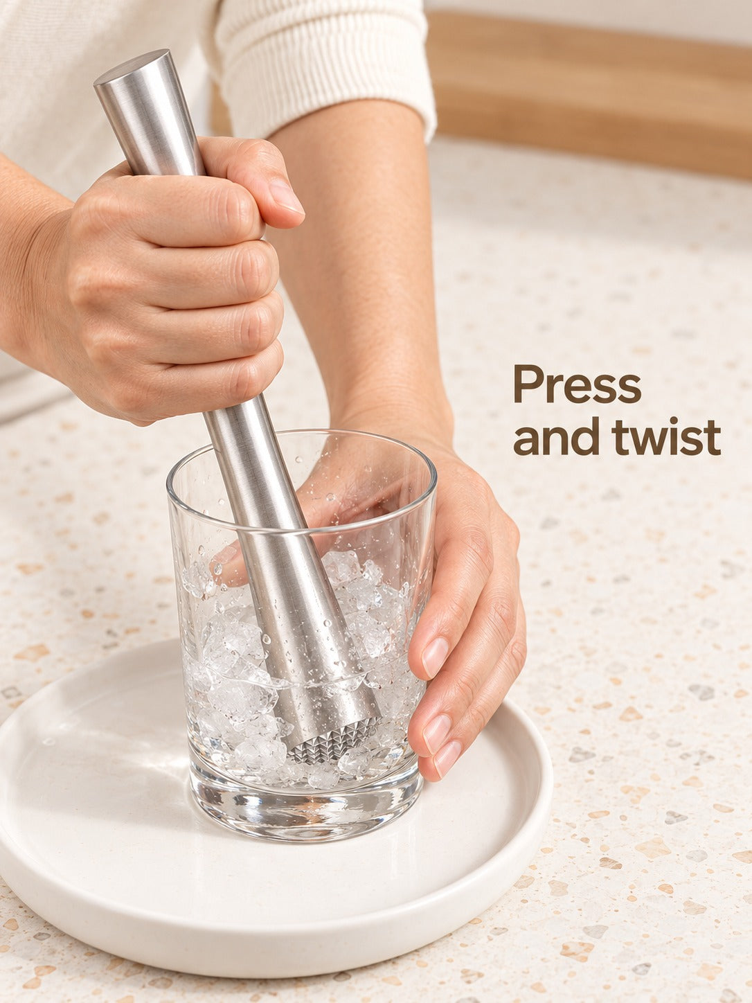 Stainless Steel Cocktail Muddler with Crushing Teeth