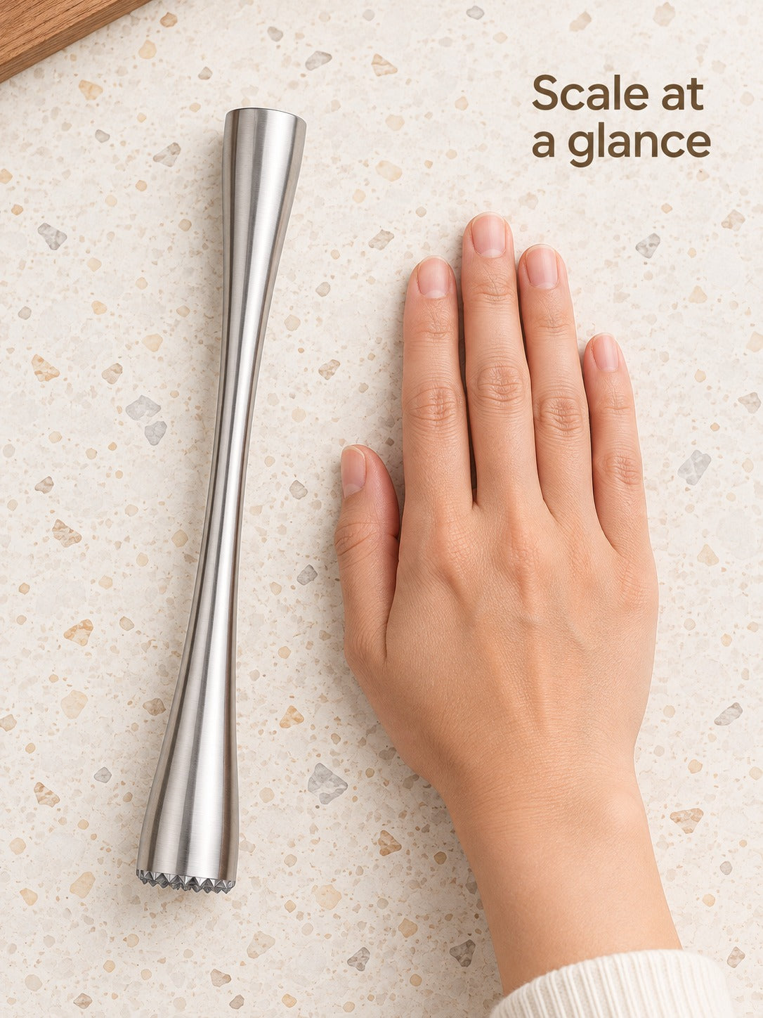 Stainless Steel Cocktail Muddler with Crushing Teeth
