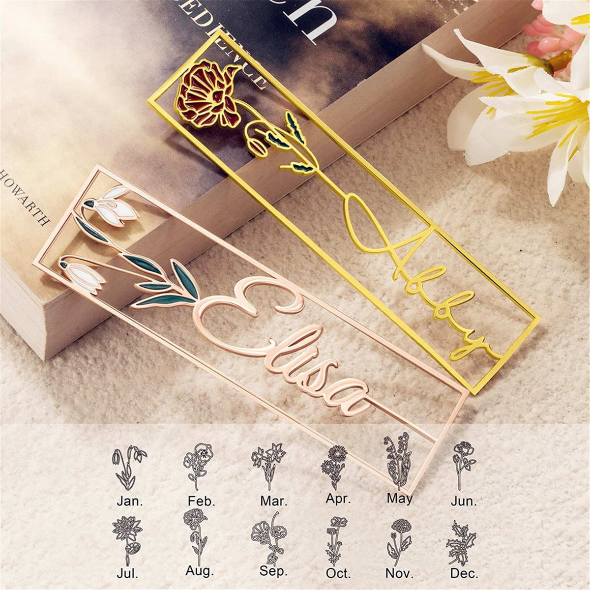 Personalized Floral Bookmark for Meaningful Gifting