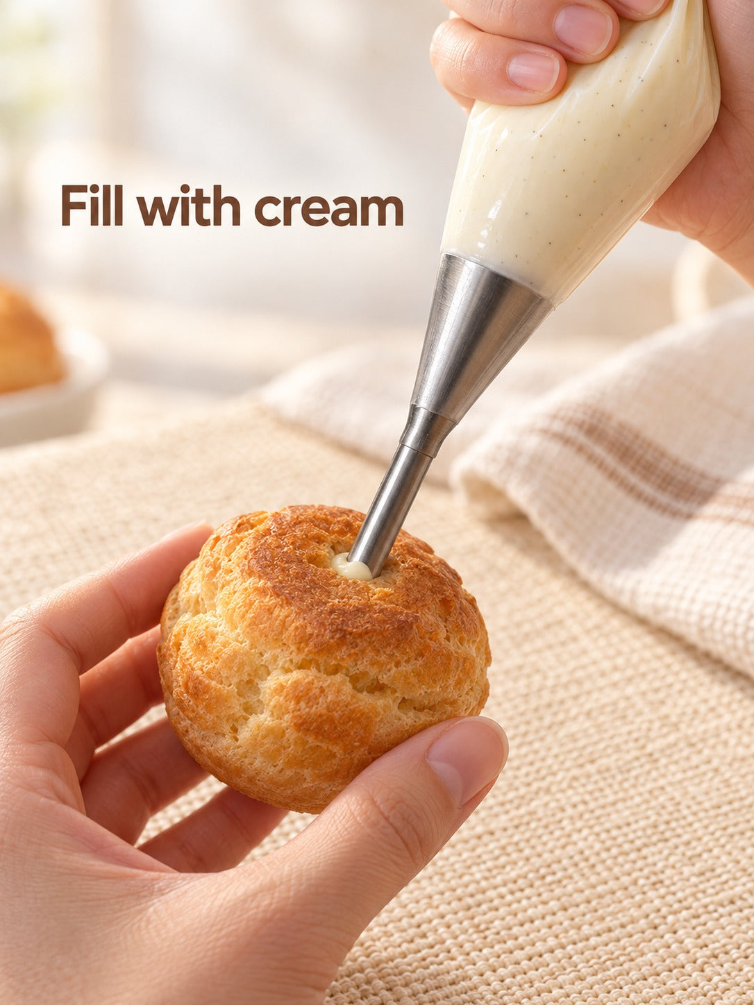 Stainless Steel Cream Puff Filling Nozzle for Bakers
