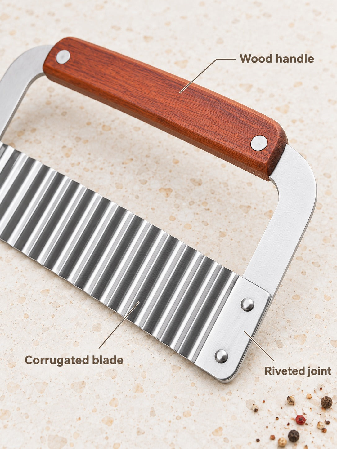 Stainless Steel Crinkle Cutter for Fries & Vegetables