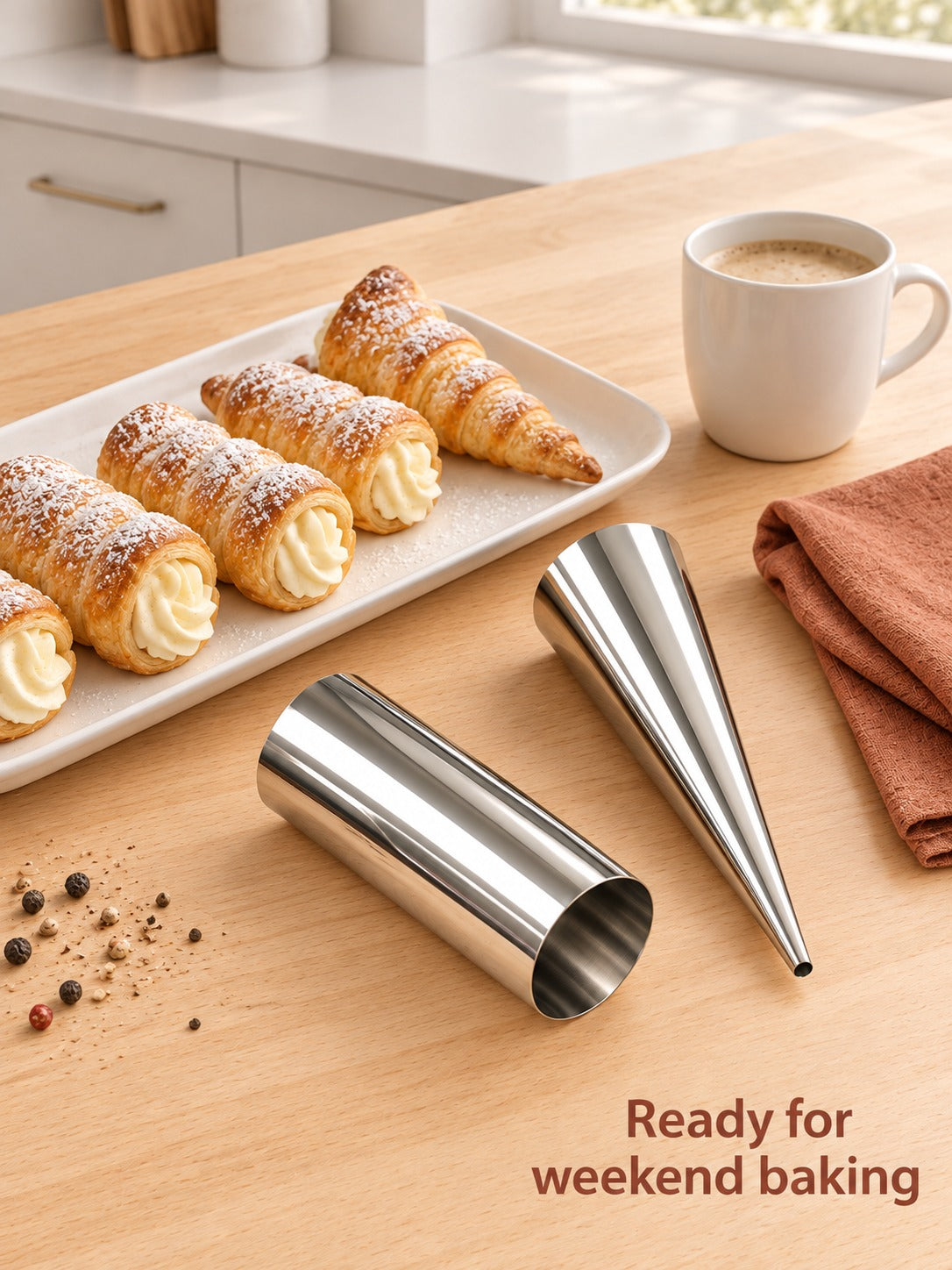 Stainless Steel Croissant and Horn Mold Set for Bakers