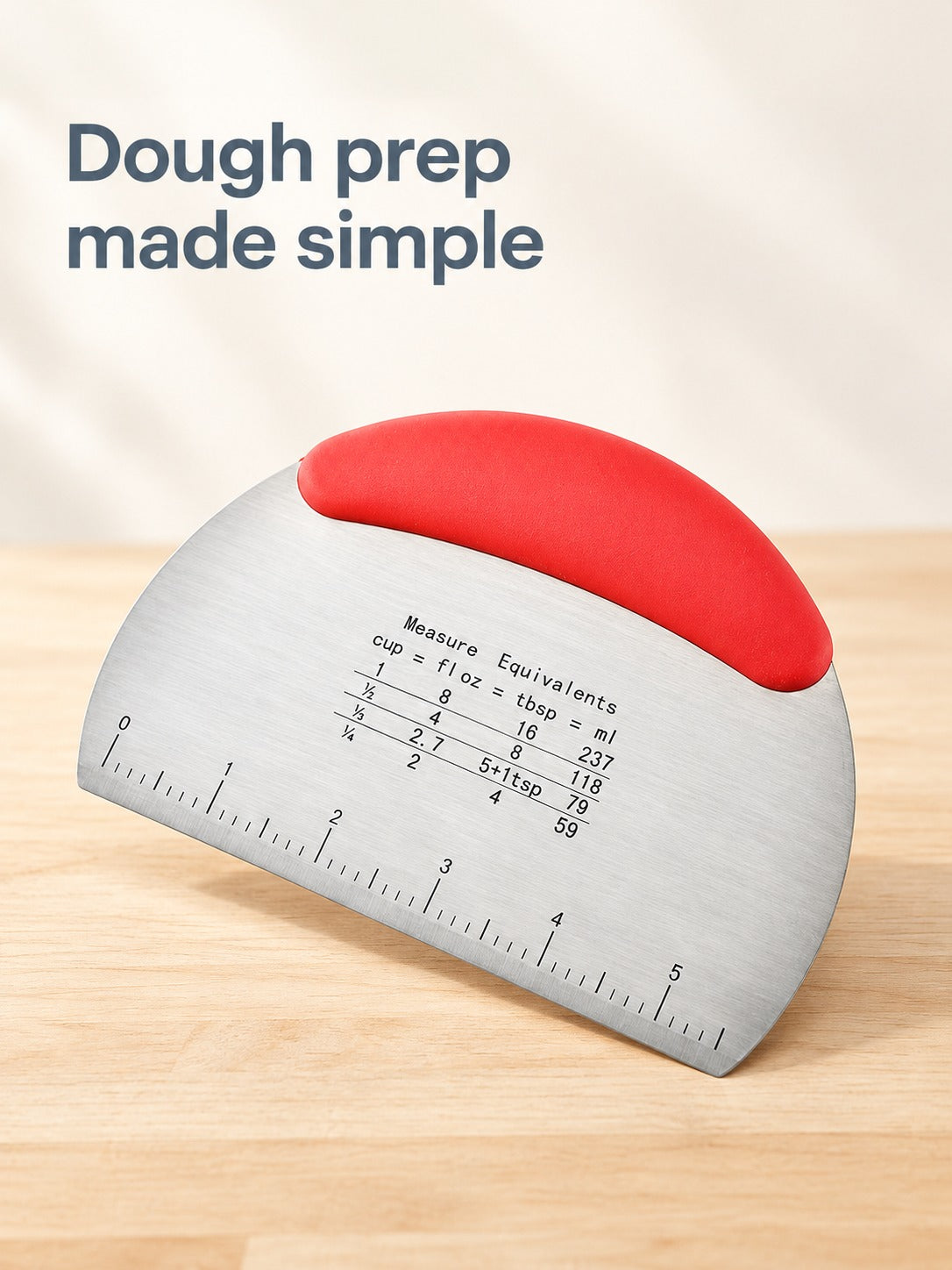 Stainless Steel Dough Scraper with Measuring Scales