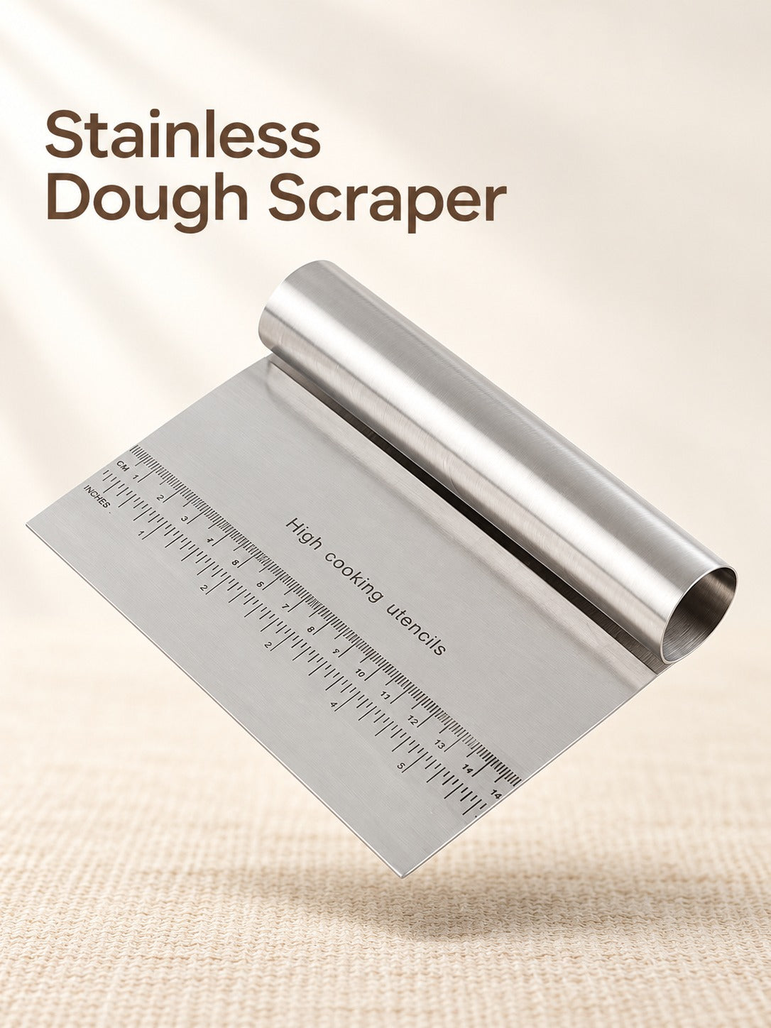 Stainless Steel Dough Scraper With Scale for Noodles