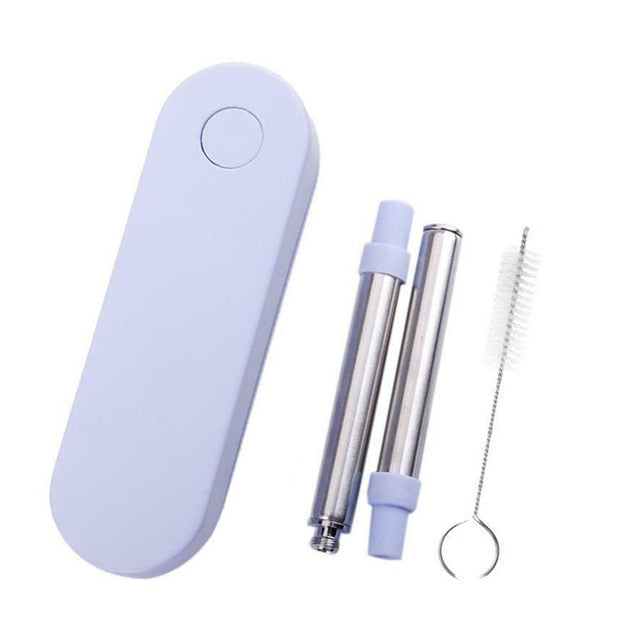 Reusable Telescopic Metal Straws With Pocket Travel Case