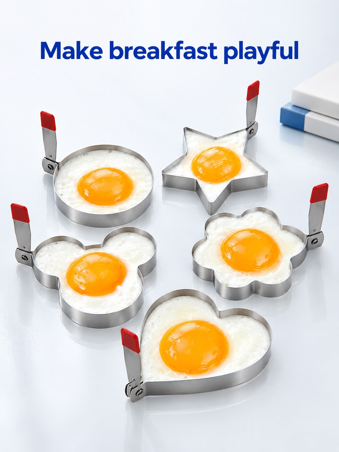 Stainless Steel Egg Mold for Heart & Star Shaped Eggs