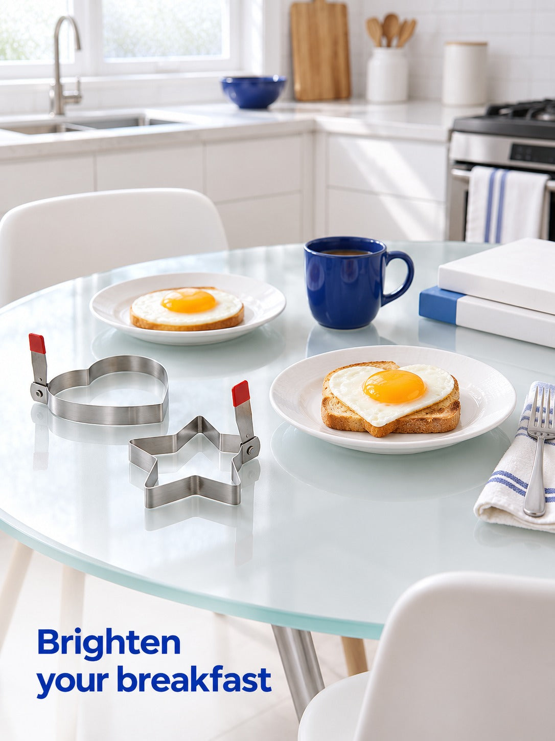 Stainless Steel Egg Mold for Heart & Star Shaped Eggs