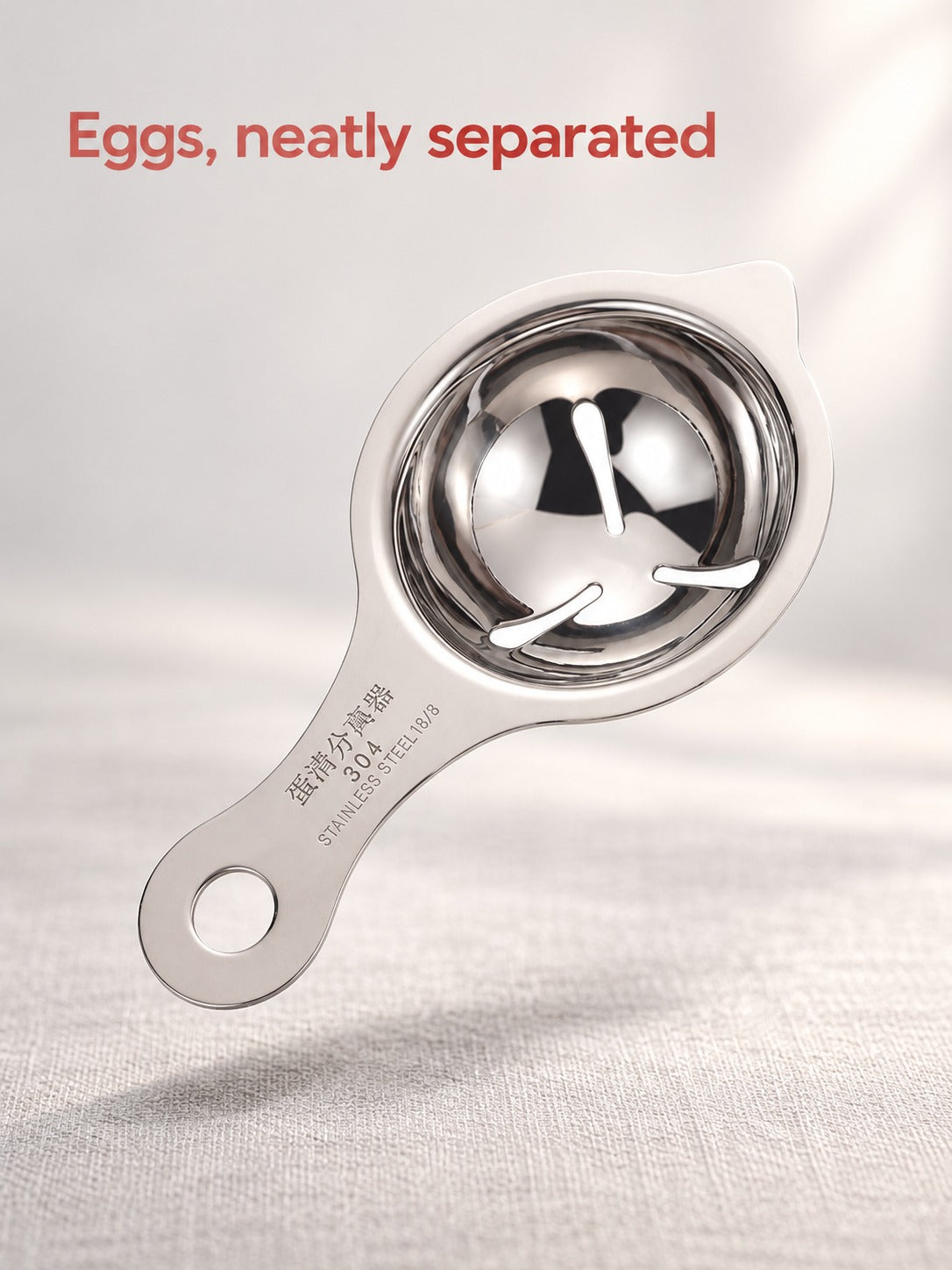 Stainless Steel Egg Separator for Clean, Intact Yolks