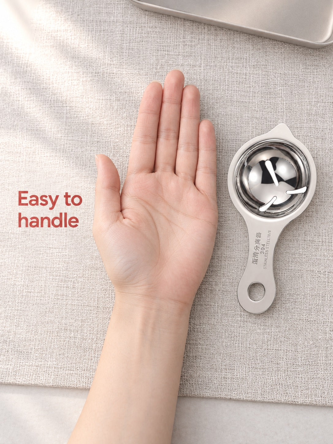Stainless Steel Egg Separator for Clean, Intact Yolks