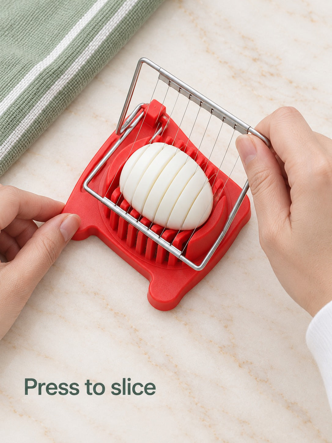 Stainless Steel Egg Slicer for Even, Neat Egg Slices