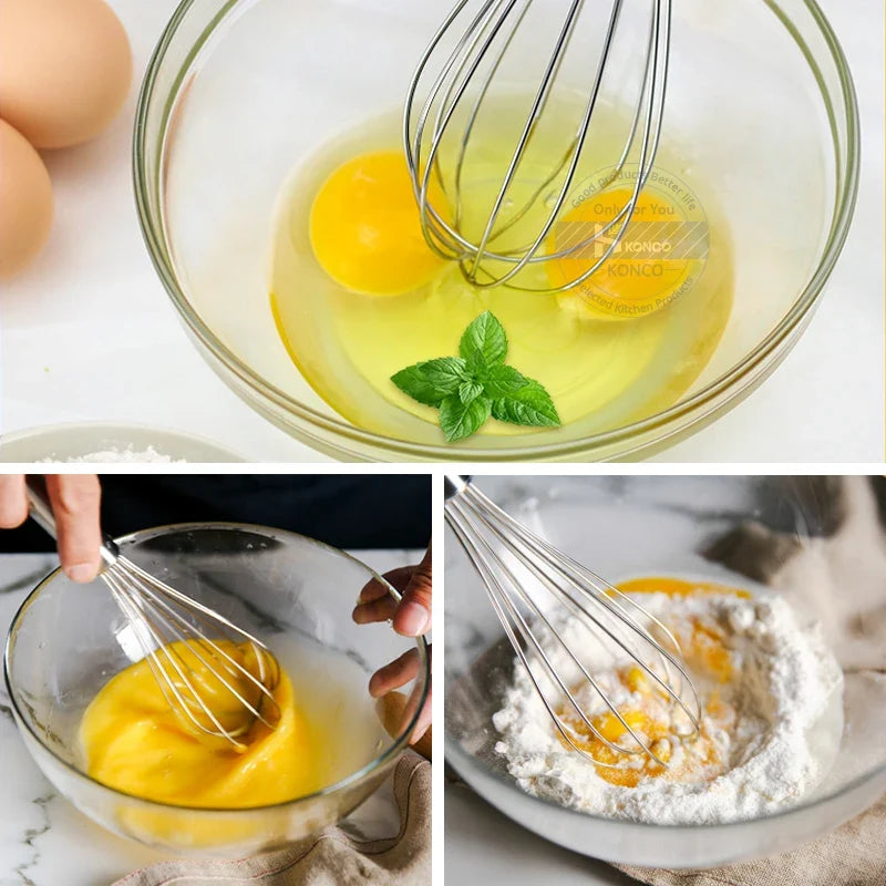 Stainless Steel Egg Whisk for Smooth Eggs & Batter