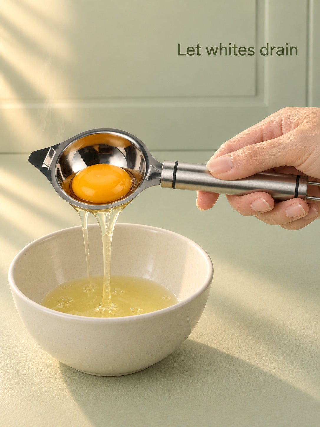 Stainless Steel Egg Yolk Separator with Slotted Bowl