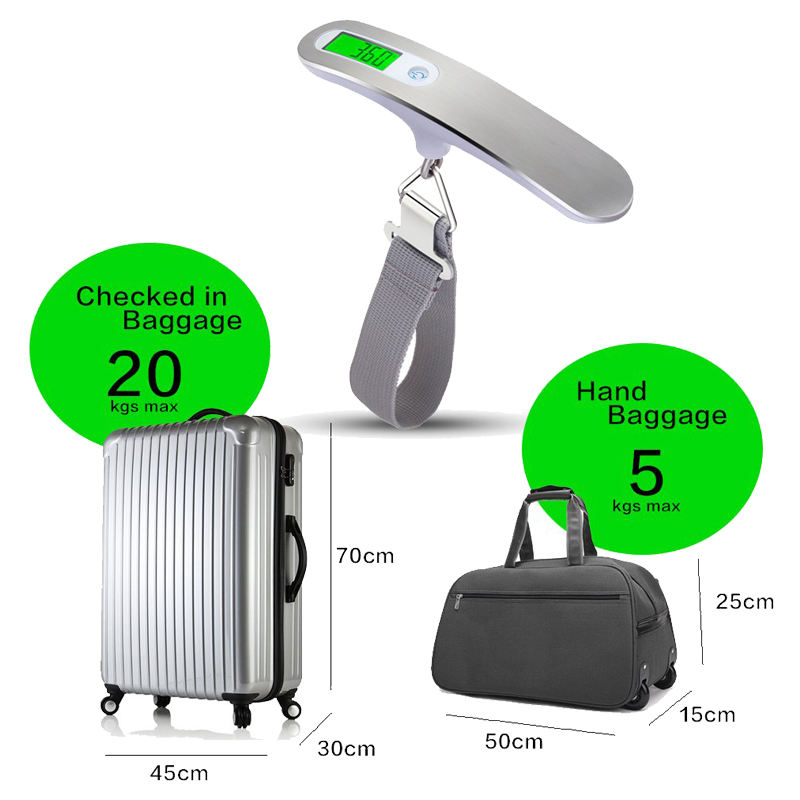 Portable Digital Luggage Scale: Weigh Bags to 50 kg