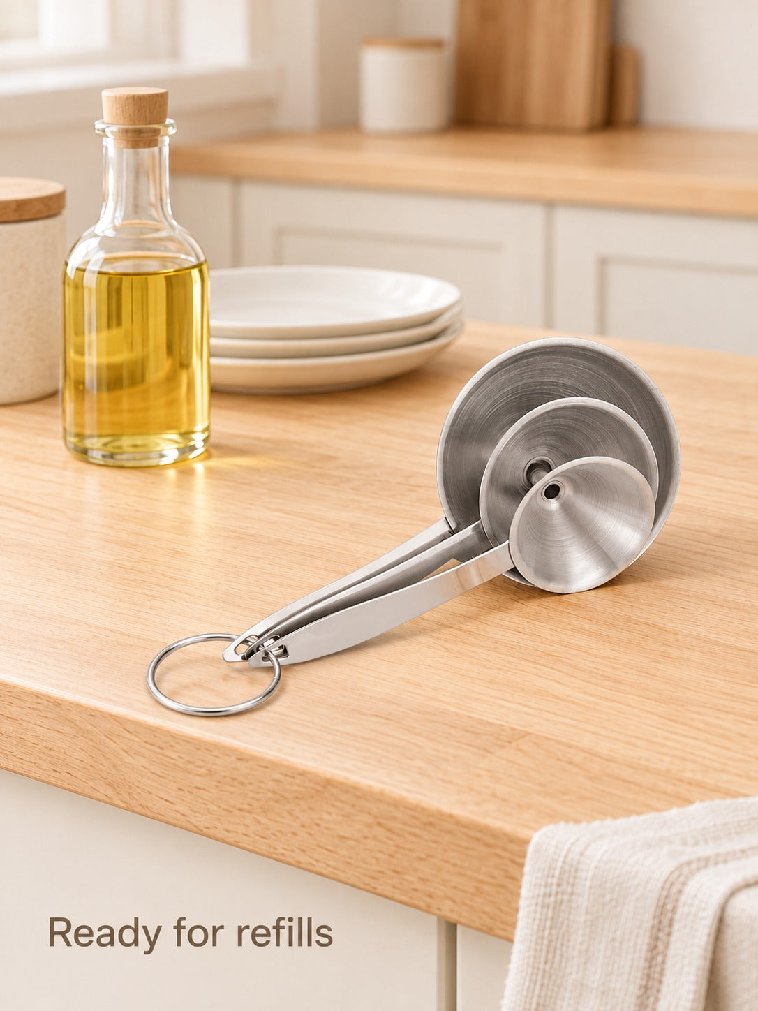 Stainless Steel Funnel Set for Oil, Wine and Bottles