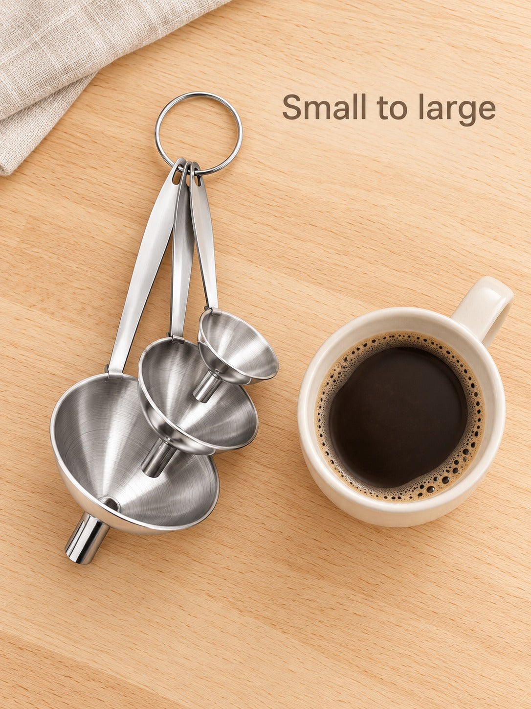 Stainless Steel Funnel Set for Oil, Wine and Bottles