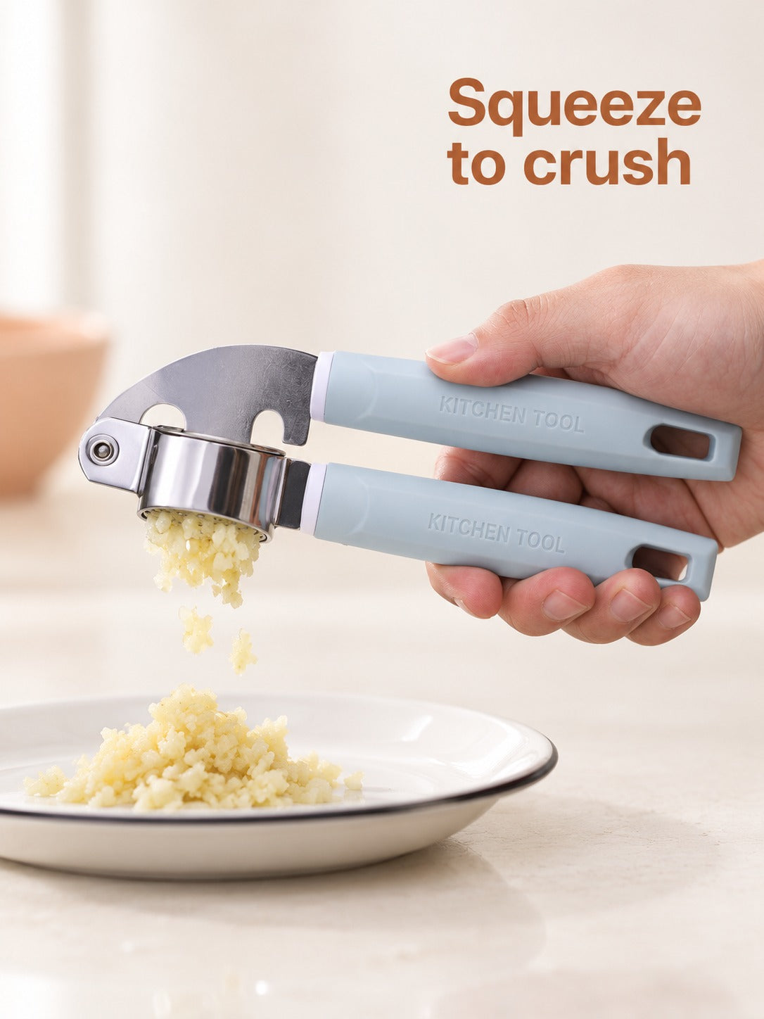 Stainless Steel Garlic Press and Peeler for Fast Prep