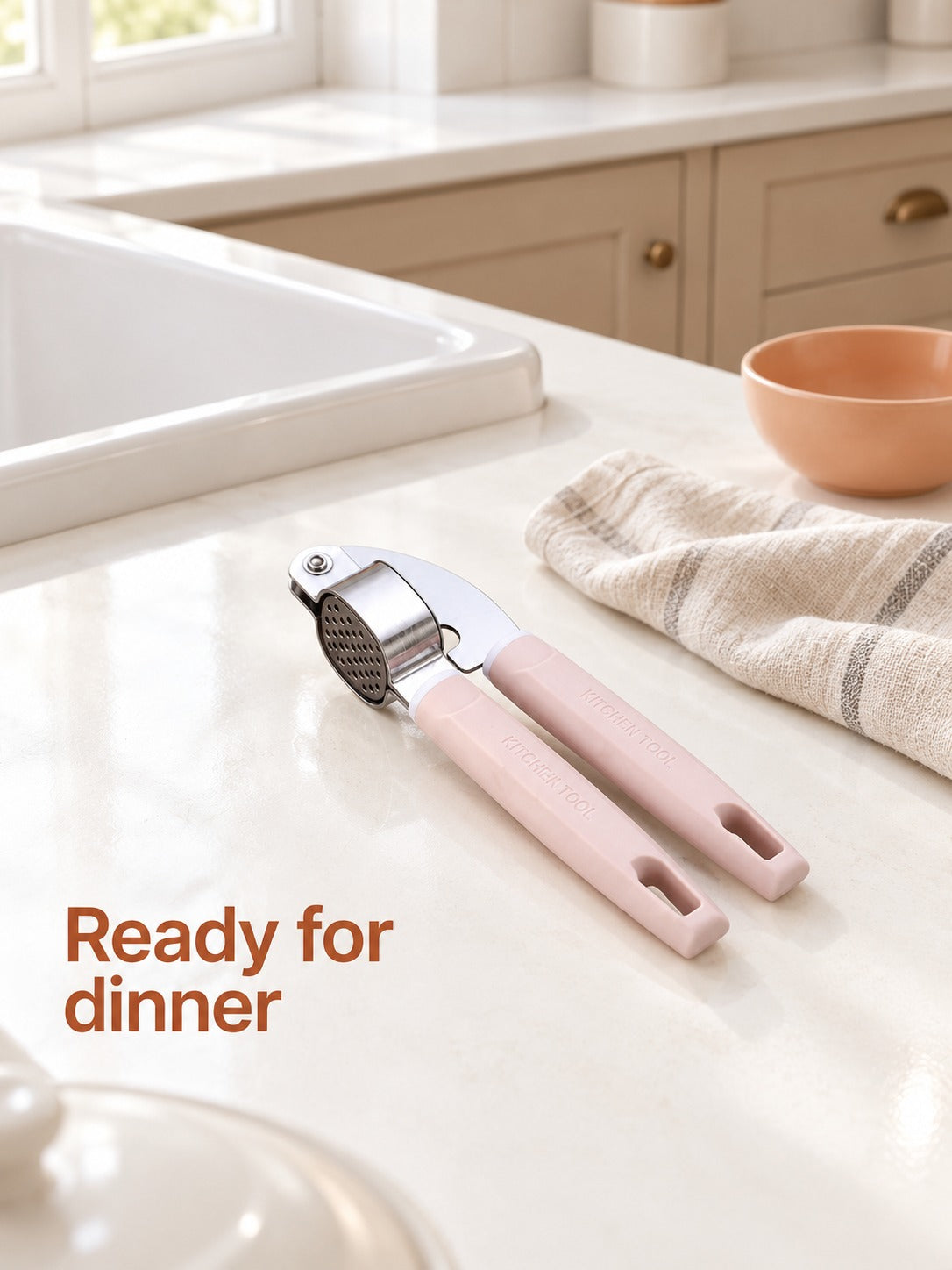Stainless Steel Garlic Press and Peeler for Fast Prep