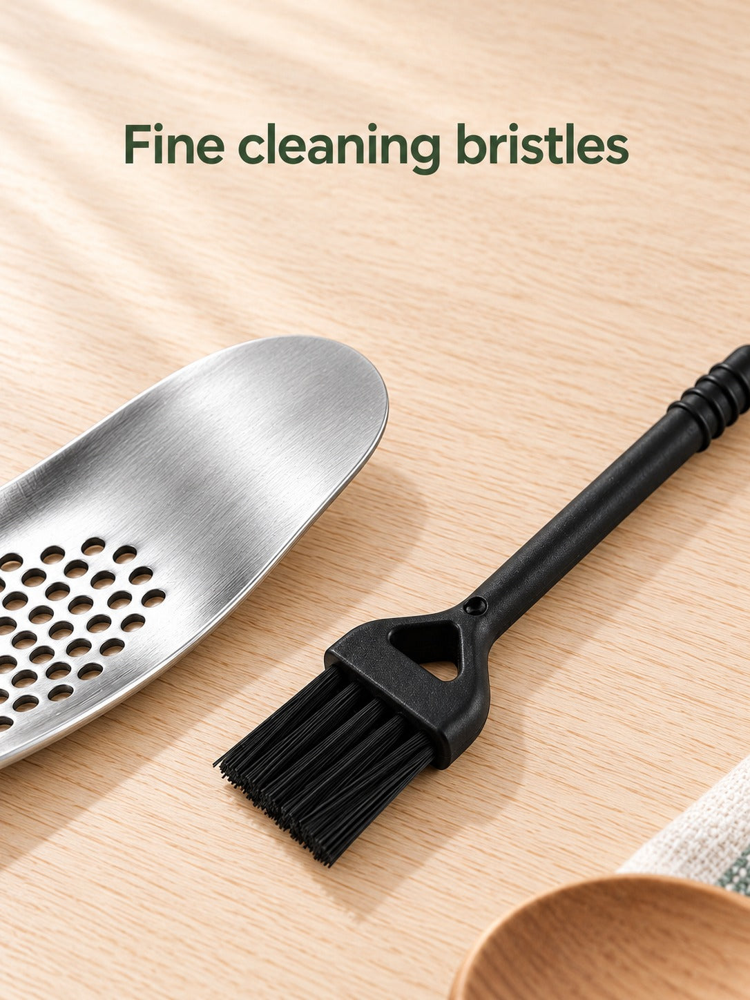 Stainless Steel Garlic Press with Peeler and Brush