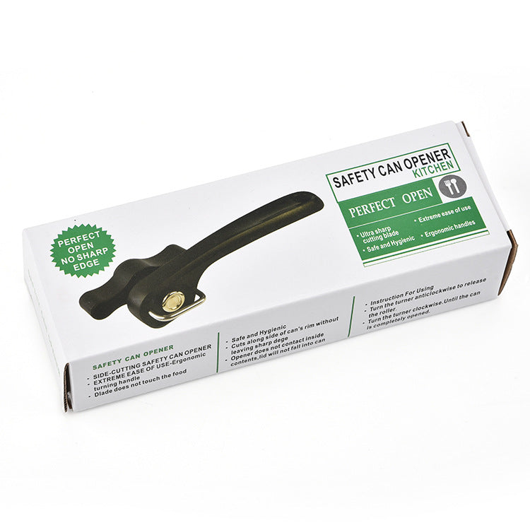 Side-Cutting Can Opener, Leaves No Sharp Edge Behind