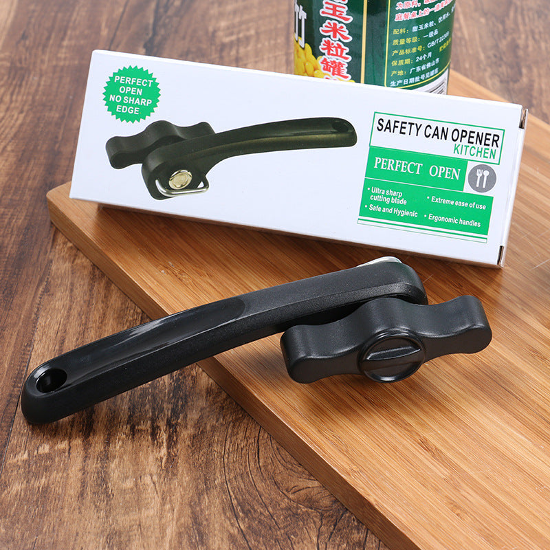 Side-Cutting Can Opener, Leaves No Sharp Edge Behind