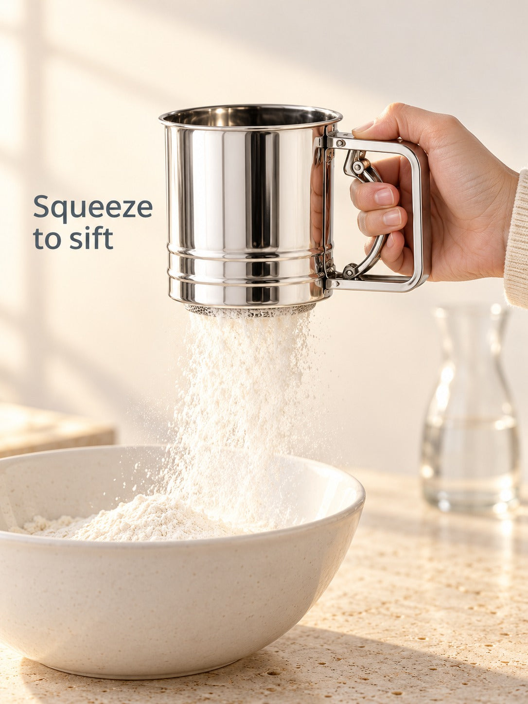 Stainless Steel Hand Flour Sieve for Lump-Free Baking