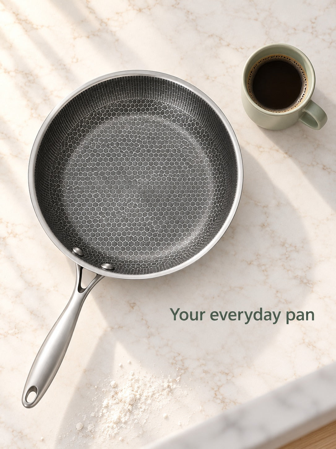 Stainless Steel Honeycomb Frying Pan for Eggs and Steak
