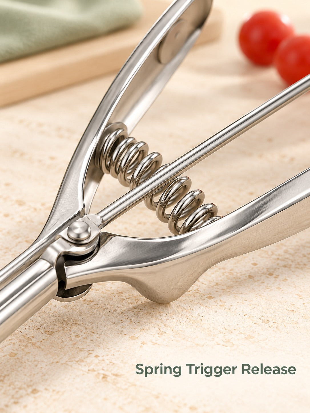 Stainless Steel Ice Cream Scoop with Spring Trigger