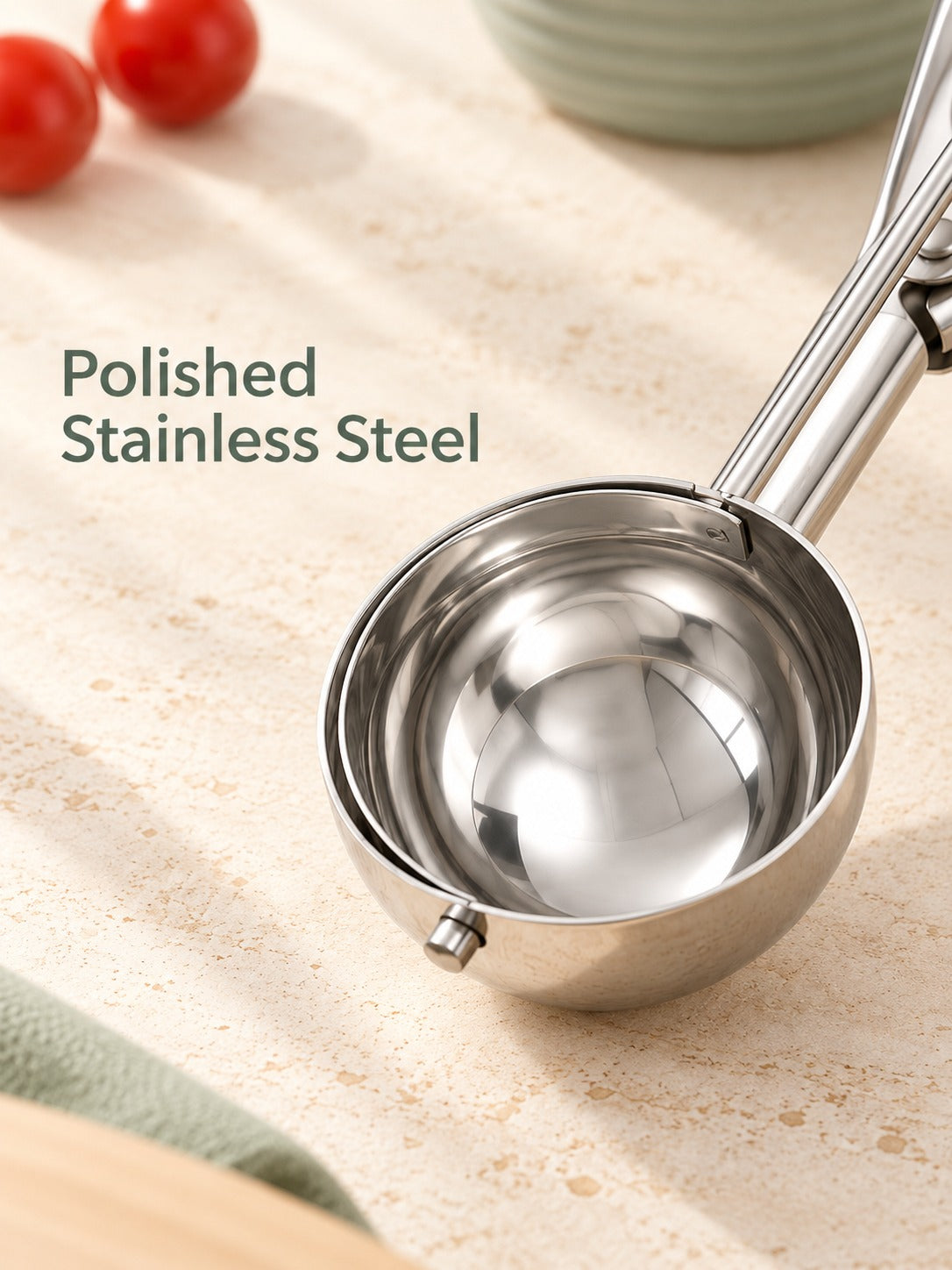 Stainless Steel Ice Cream Scoop with Spring Trigger