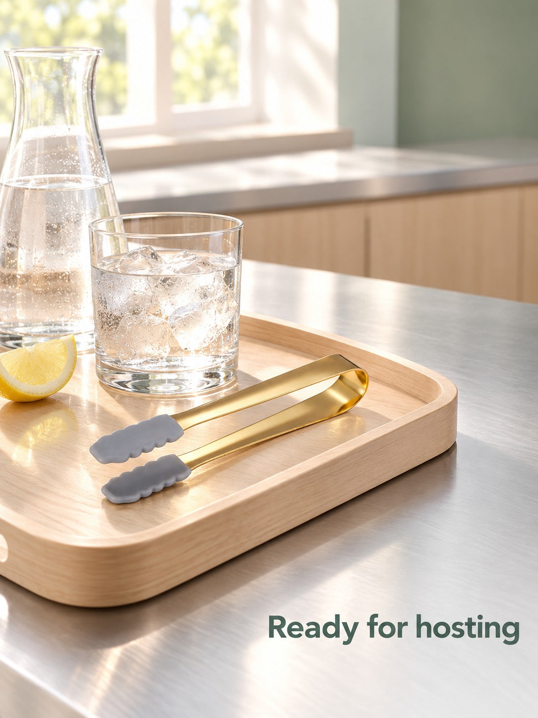 Stainless Steel Ice Tongs with Non-Slip Silicone Grip