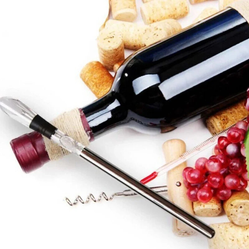 Stainless Steel Wine Chiller Stick With Pourer, No Ice
