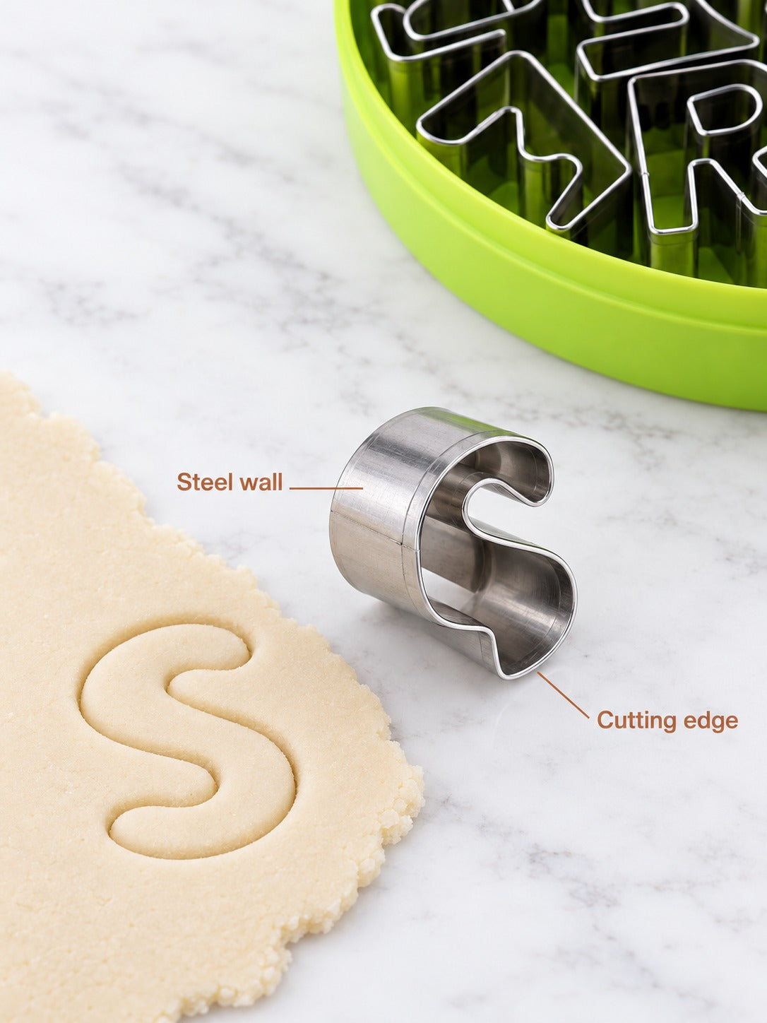 Stainless Steel Letter Cookie Cutter Set A to Z With Case