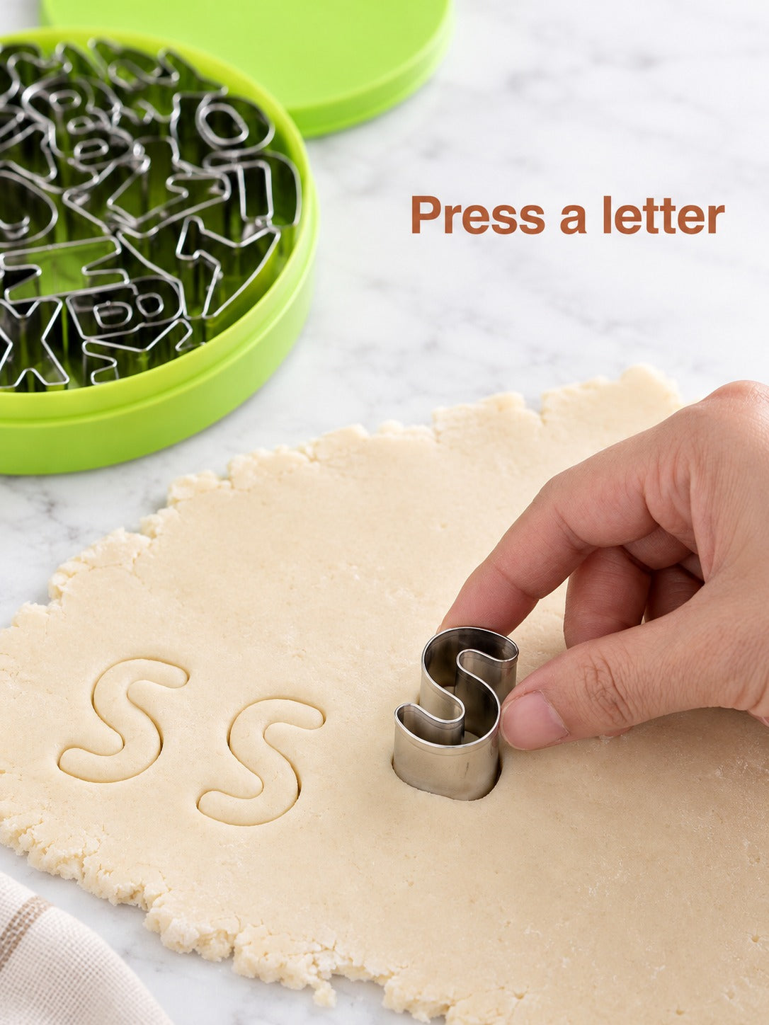 Stainless Steel Letter Cookie Cutter Set A to Z With Case