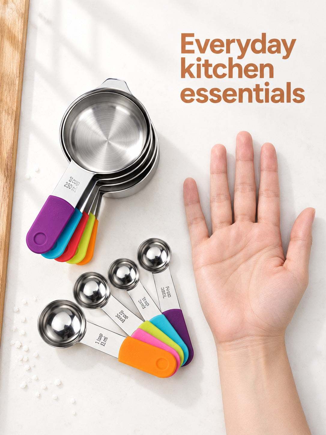 Stainless Steel Measuring Cup and Spoon Set, Magnetic