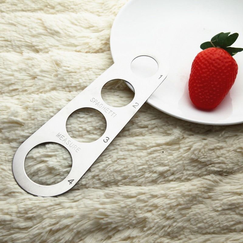 Spaghetti Measuring Tool: Stainless Steel 4-Hole Gauge