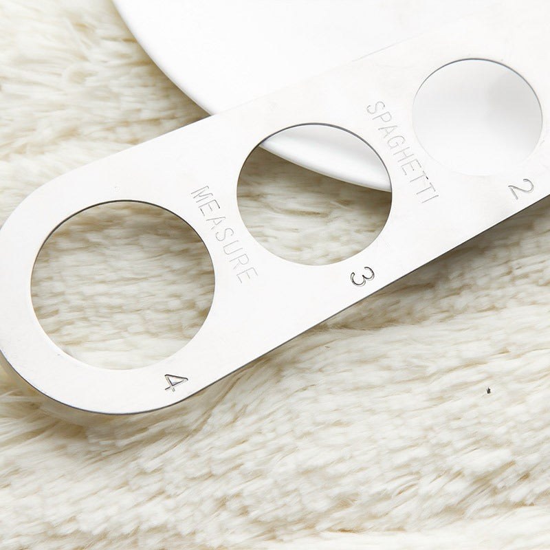 Spaghetti Measuring Tool: Stainless Steel 4-Hole Gauge