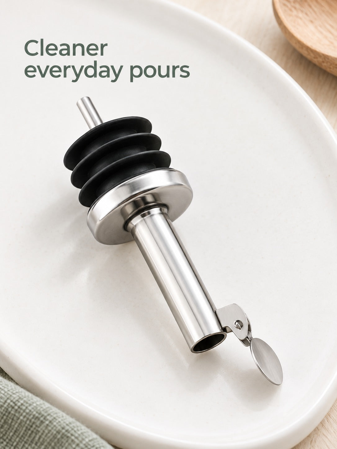 Stainless Steel Oil Bottle Stopper for Clean Pours