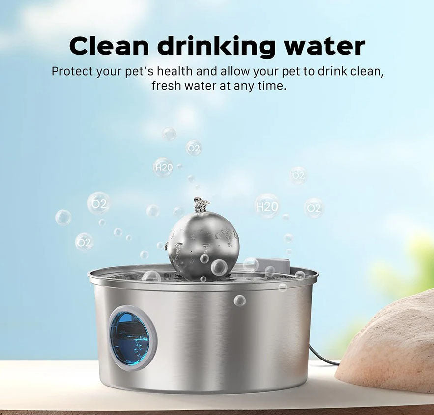 Stainless Steel Pet Water Fountain for Fresher Flow
