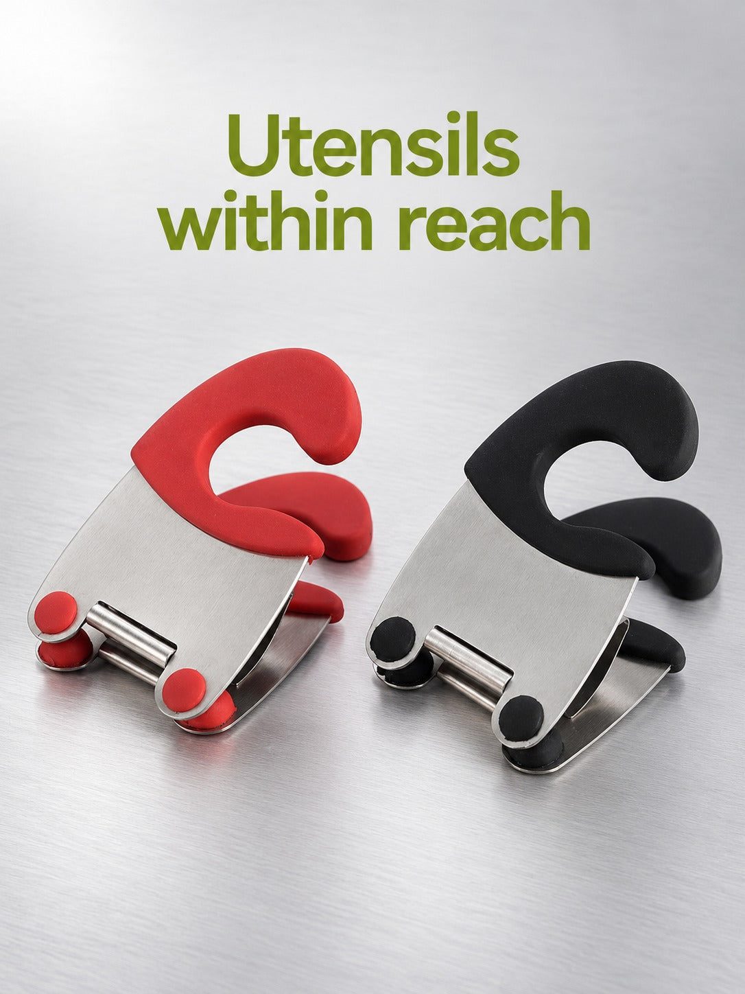 Stainless Steel Pot Clips for Spoons, Ladles and Spatulas