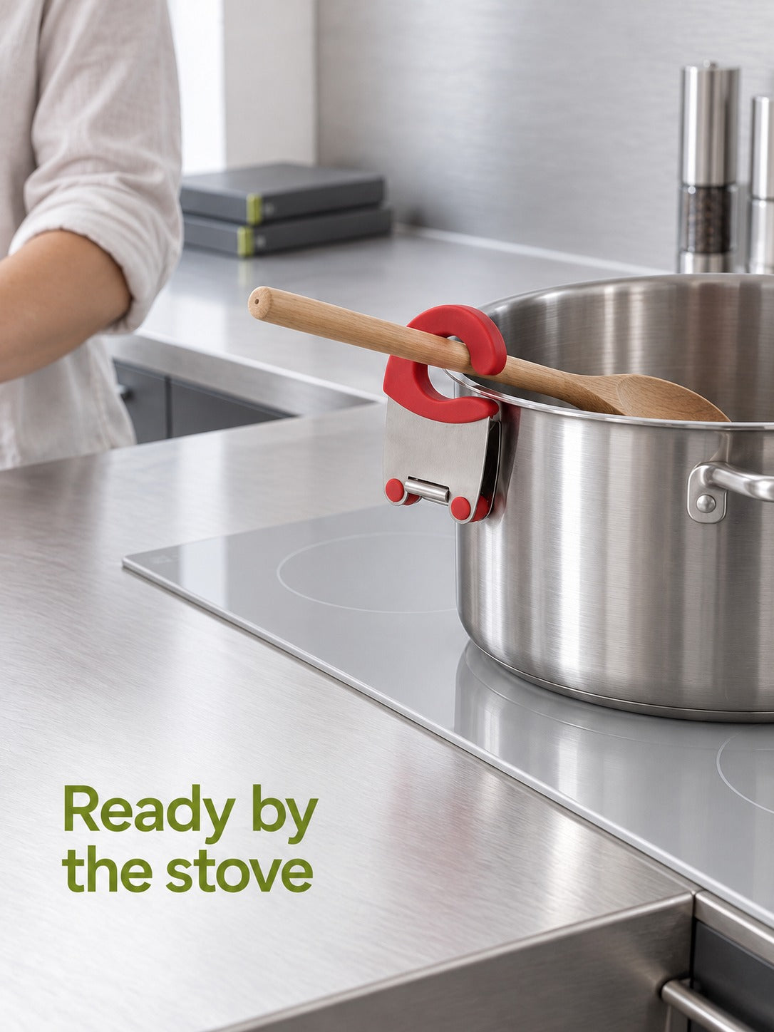 Stainless Steel Pot Clips for Spoons, Ladles and Spatulas